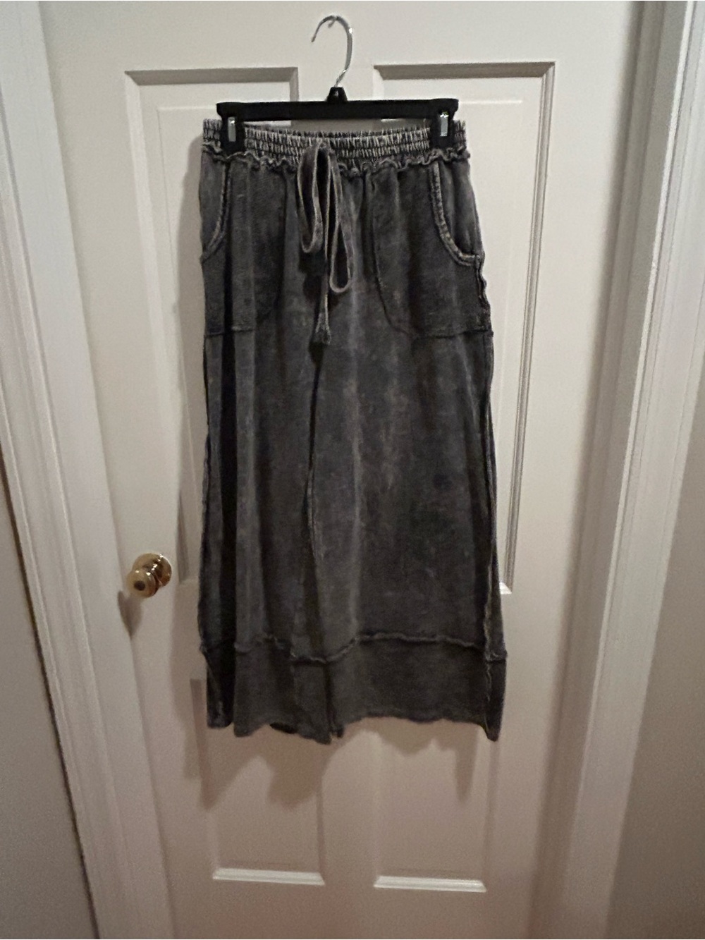 NWOT J Her Washed Gray Drawstring Maxi Skirt with Pockets- Size S
